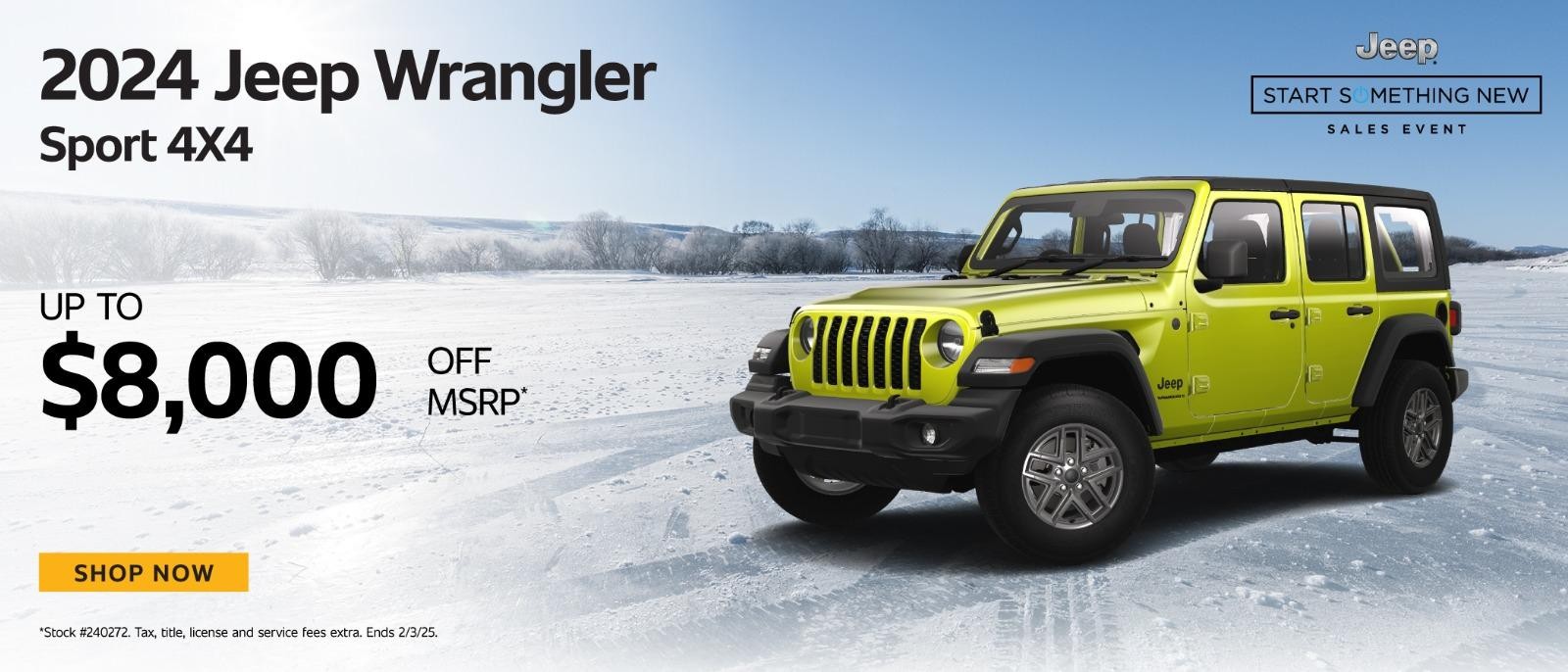 2024 Jeep Wrangler Sport 4*4 up to $8,000 off msrp