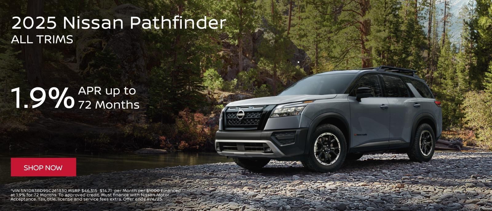 2025 Nissan Pathfinder 1.9% APR for 72 months