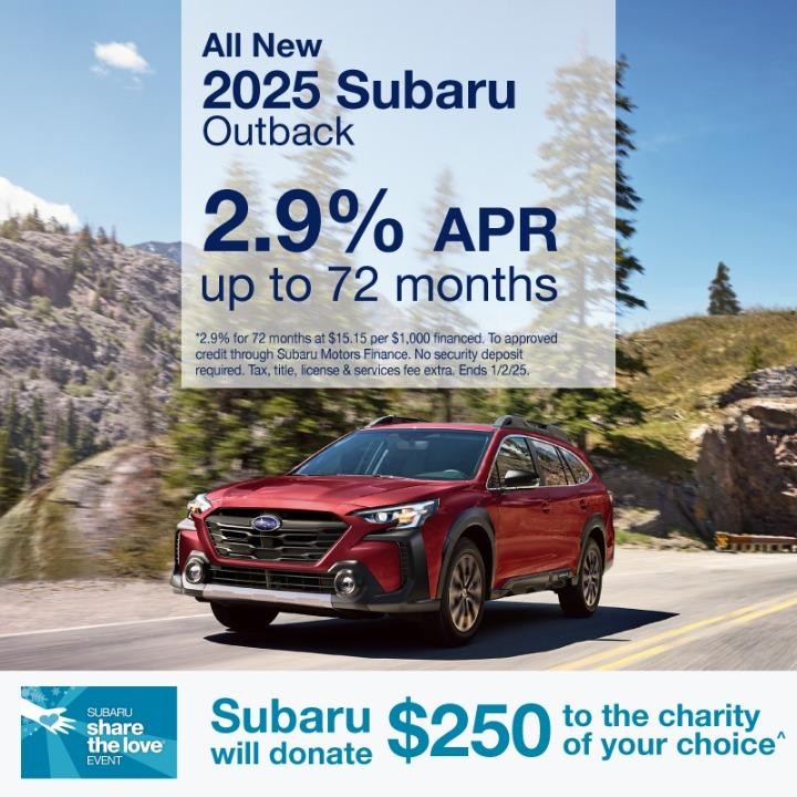 2025 Subaru Outback 2.9% for 72 months