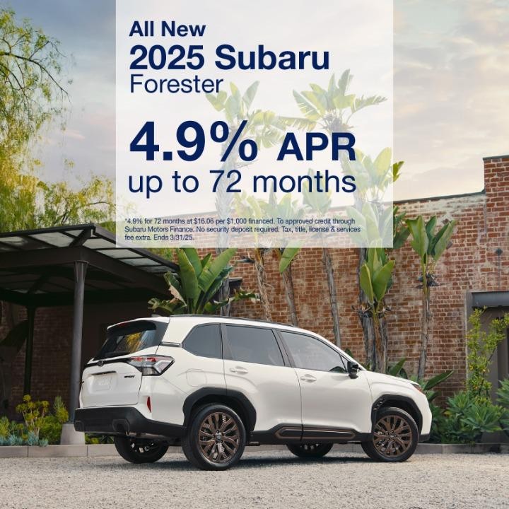 2025 Subaru Forester 4.9% For 72 Months