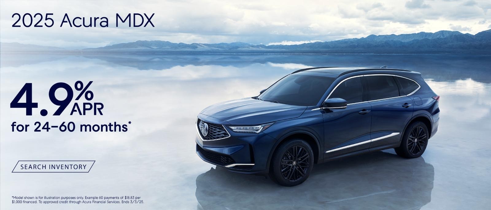 2025 Acura MDX 4.9% APR for 24-60 months