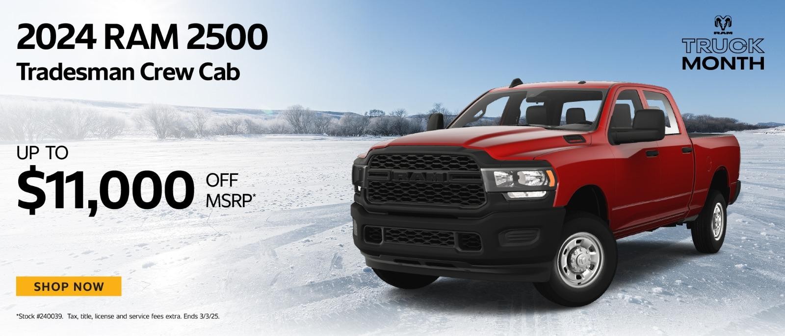 2024 Ram 2500 Tradesman up to $11,000 off MSRP