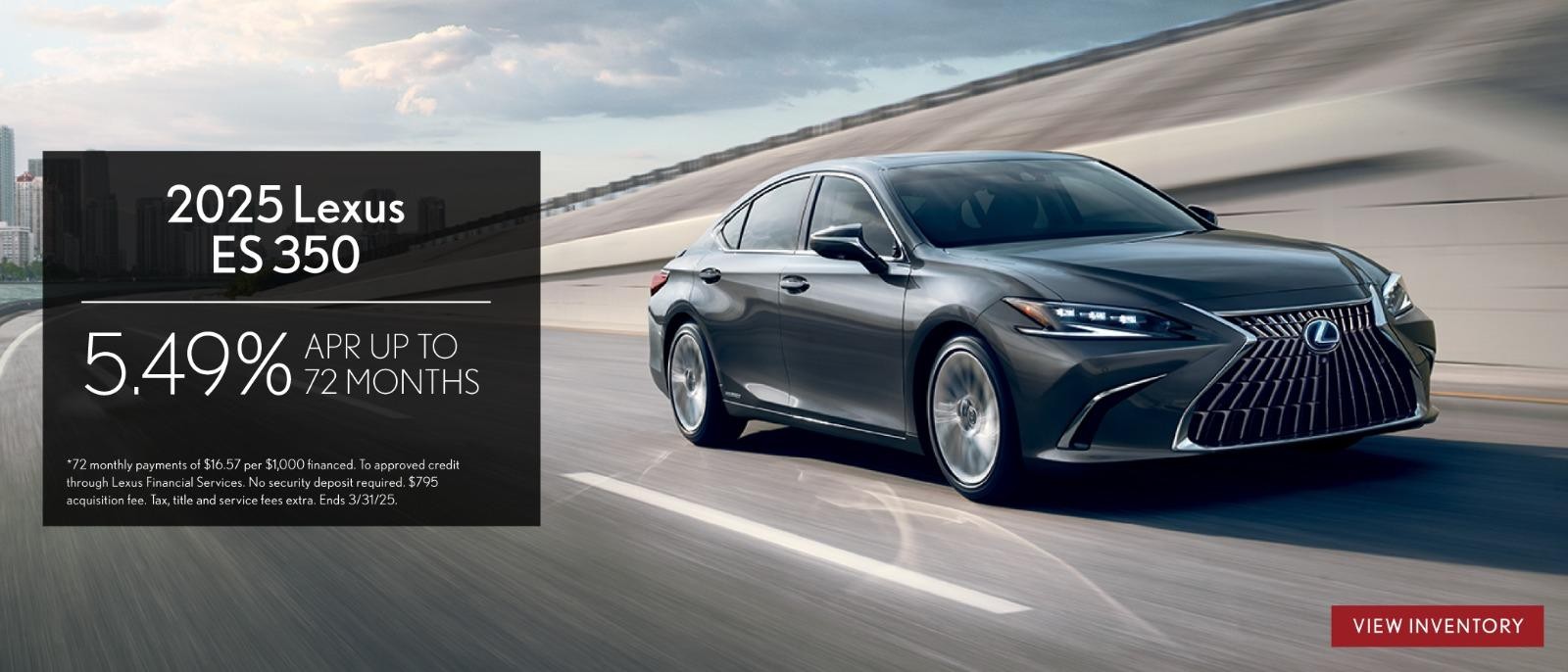 2025 Lexus ES 350 5.49% Apr up to 72 months