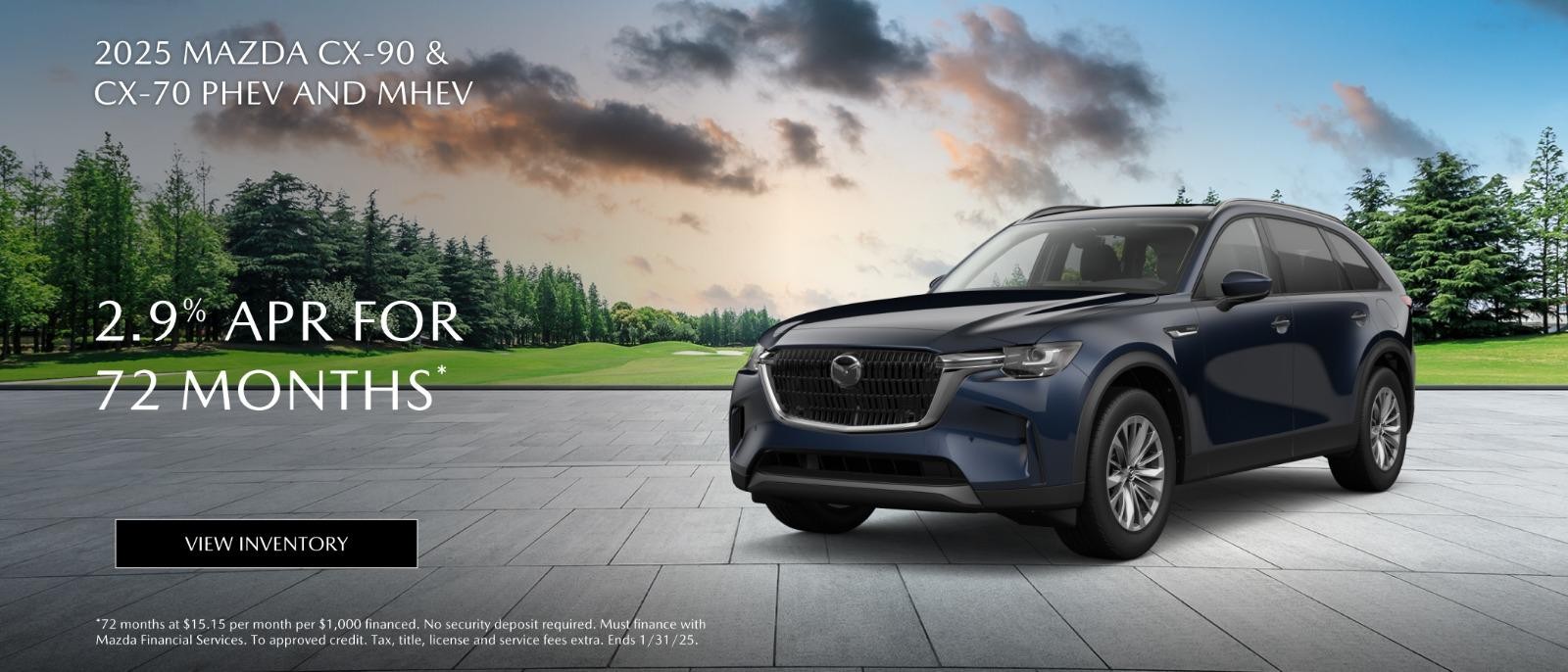 2025 Mazda CX-90 & CX-70 2.9%Apr for 72 months