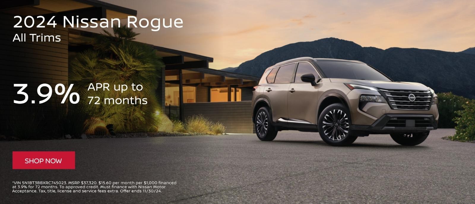 2023 Nissan Rogue 3.9%APR up to 72 months