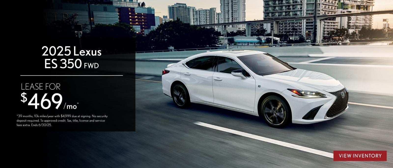 2025 Lexus ES 350 Lease $469/mo