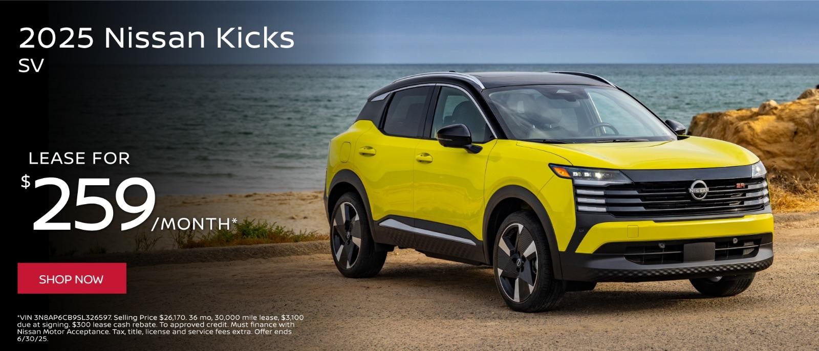 2025 Nissan Kicks  Lease for $259/mo