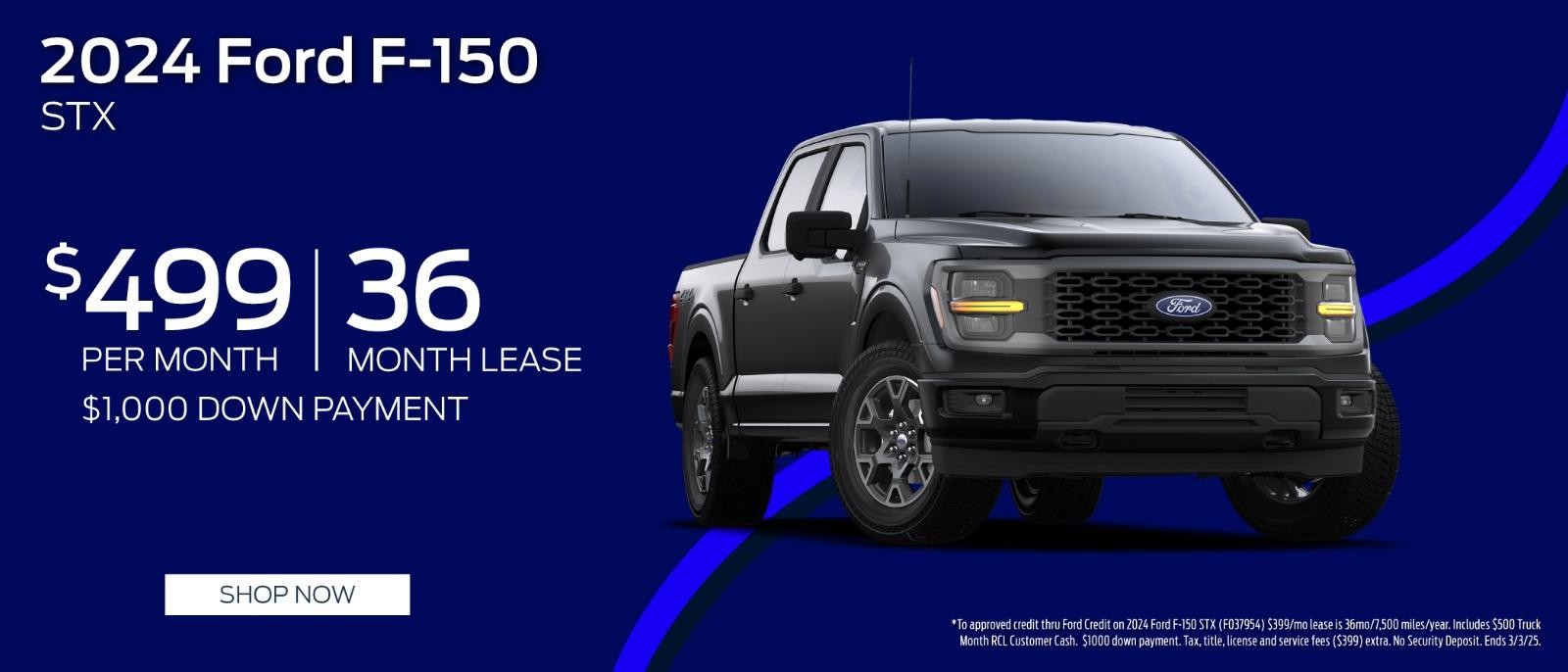 2024 Ford F-150 Lease for $499/mo for 36 months