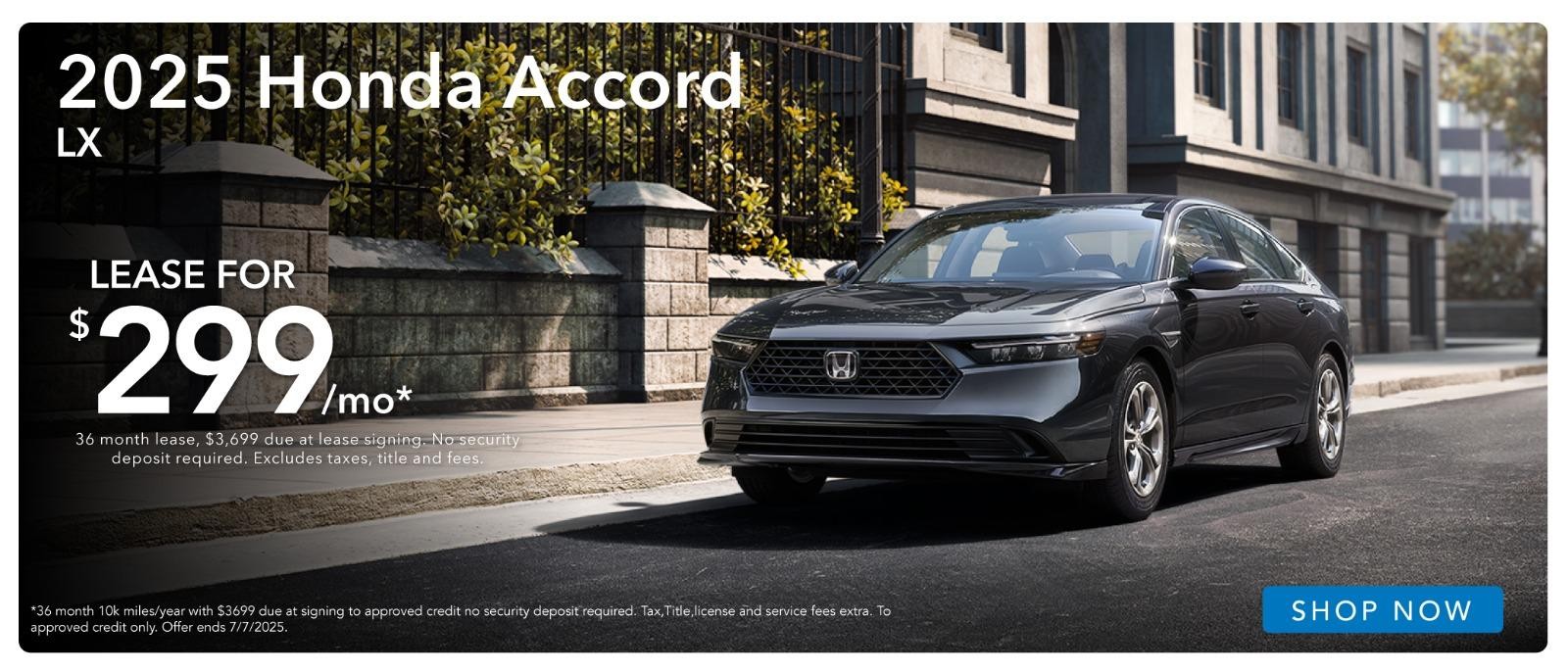 2024 Honda Accord Lease for $299/mo