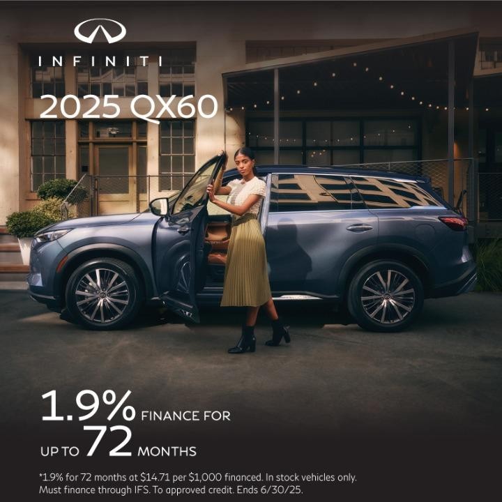 2025 QX60 1.9% Finance for up to 72 months