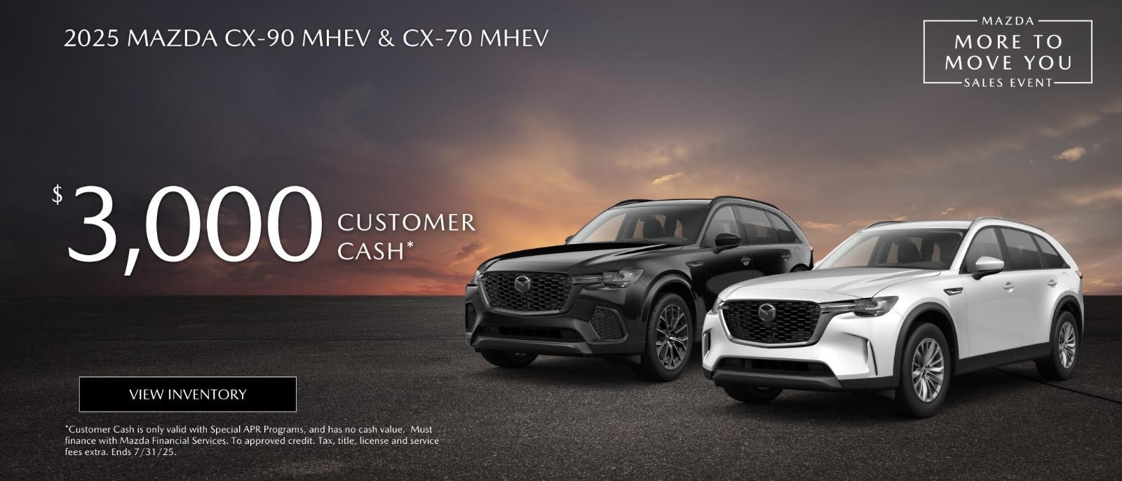 2025 Mazda CX-90 & CX-70  $3,000 Customer Cash