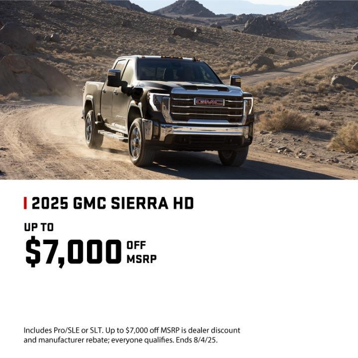 2025 GMC Sierra  HD up to $7,000 Off msrp