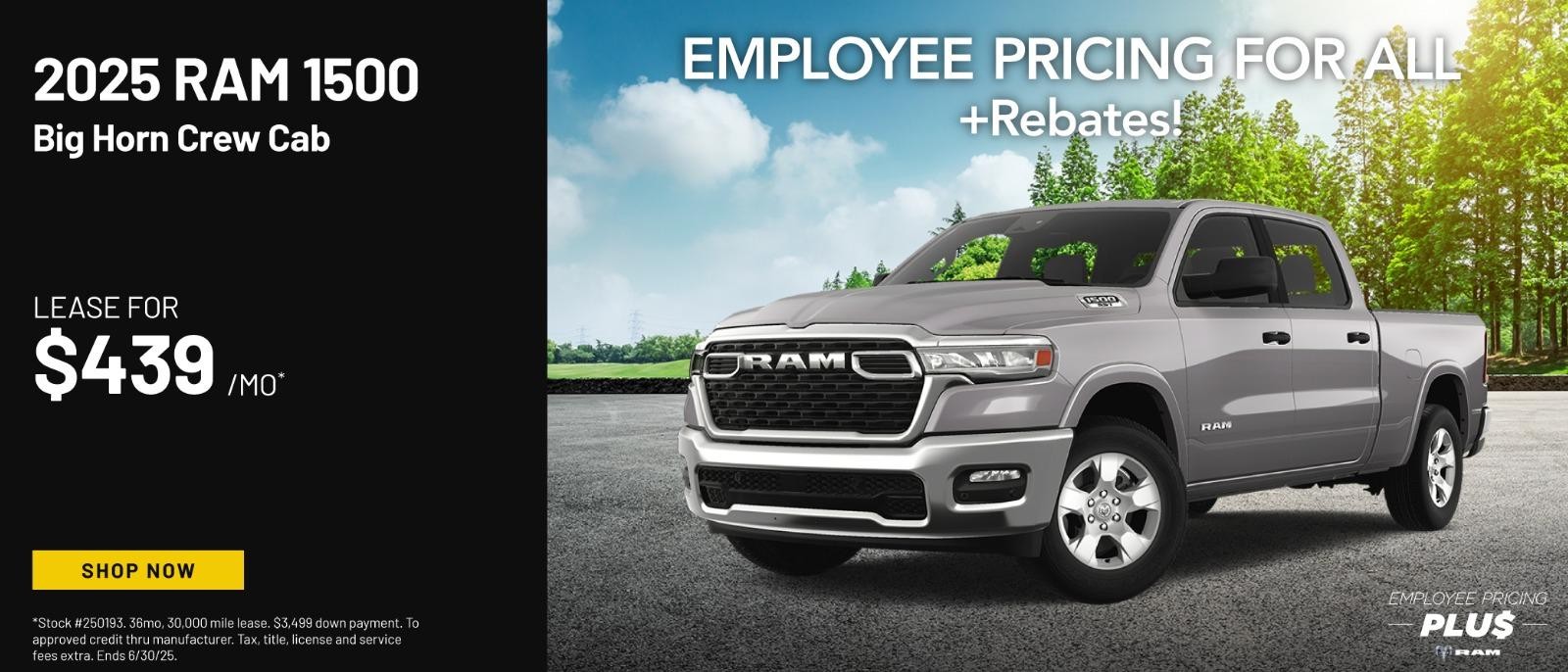 2025 Ram 1500 Big Horn Lease $439/mo