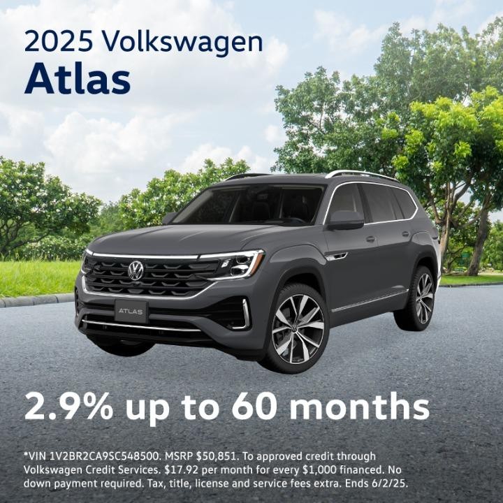 2025 Volkswagen Atlas 2.9% UP to 60 months