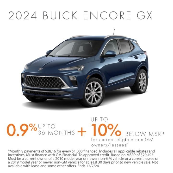 2024 Buick Encore GX up to 10% below MSRP