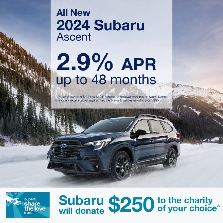 2024 Subaru Ascent 2.9% APR for up to 48 months