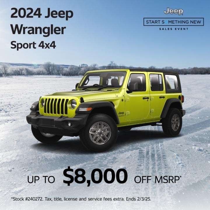 2024 Jeep Wrangler Sport 4*4 up to $8,000 off msrp