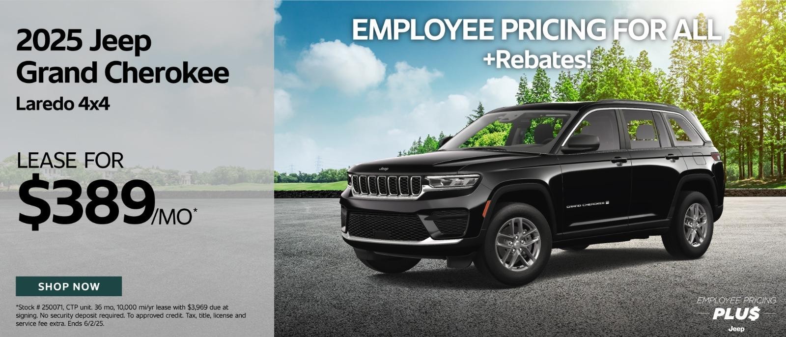 2025 Jeep Grand Cherokee Lease for $389/month