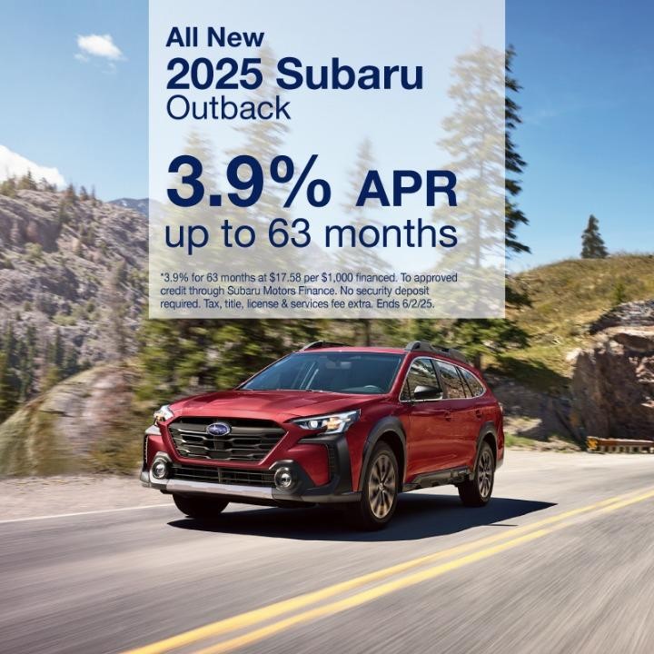 2025 Subaru Outback 3.9% for 63 months