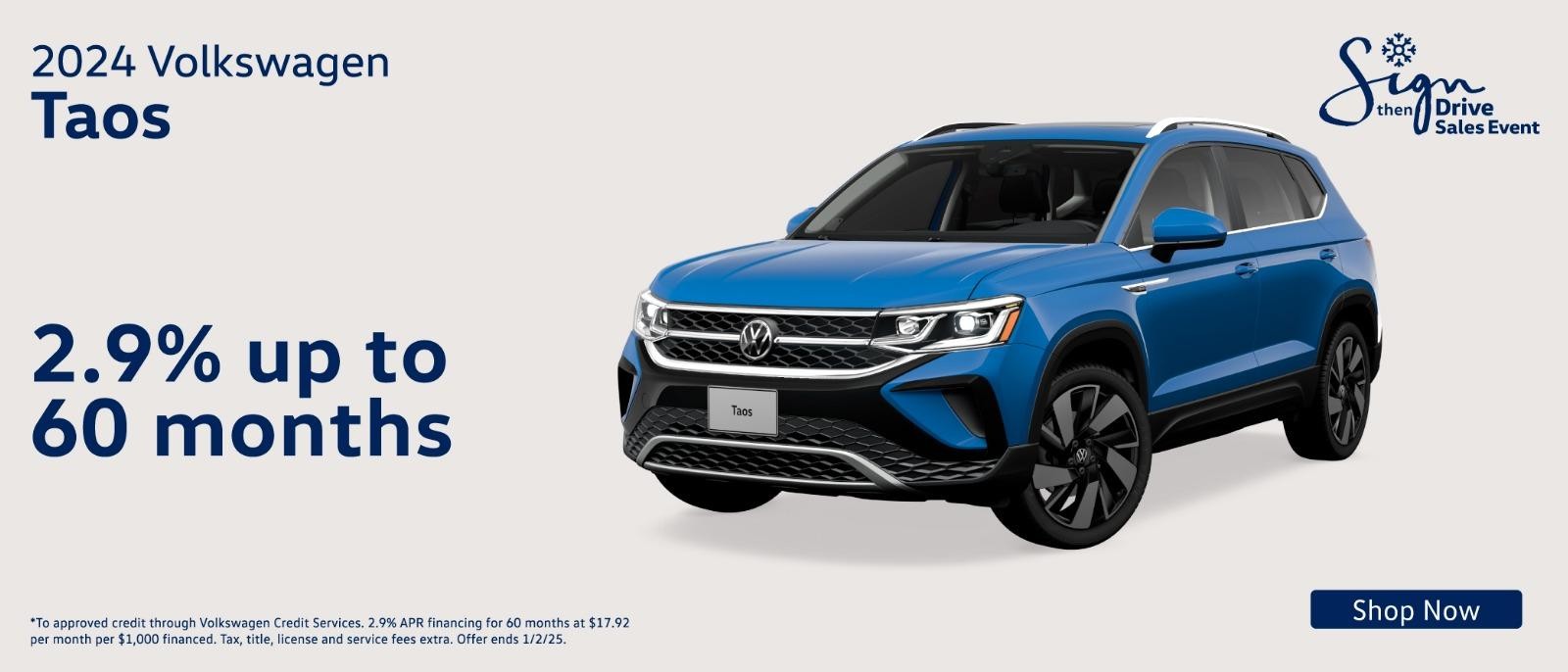 2024 Volkswagen Taos Offer | 2.9% up to 60Months