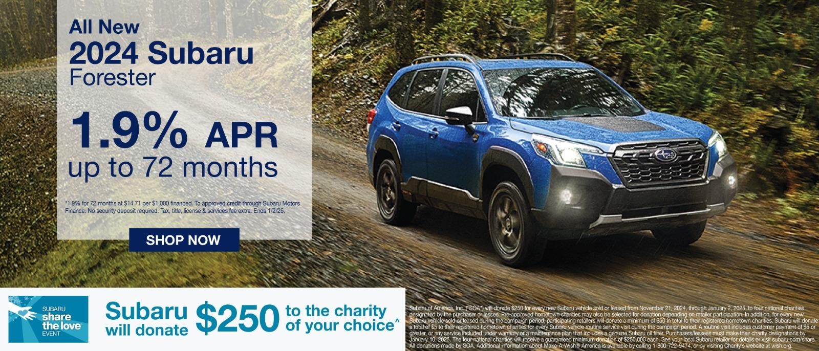 2024 Subaru Forester 1.9% upto 72 months