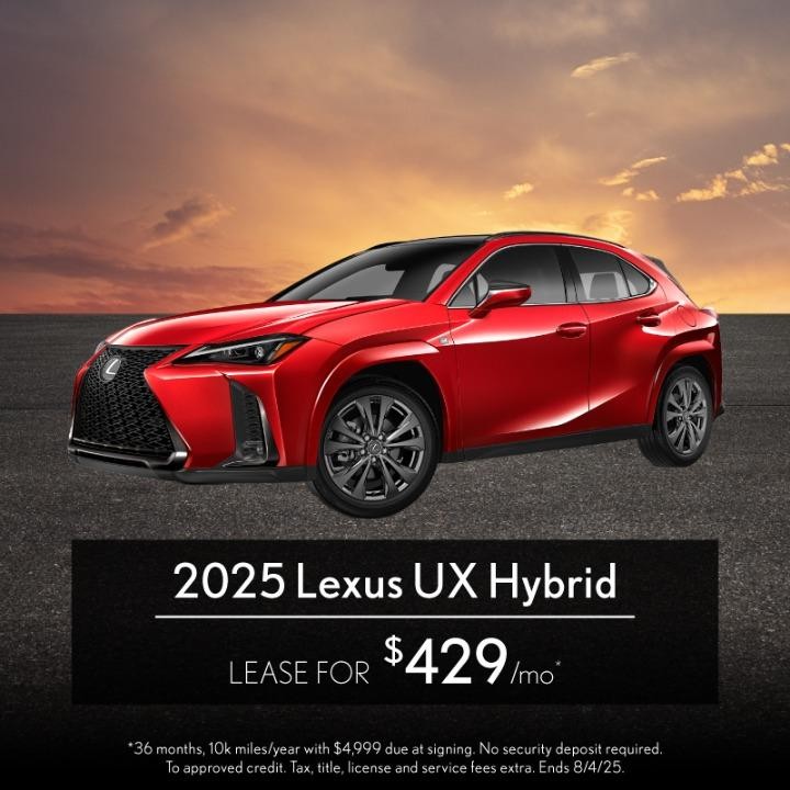 2025 Lexus UX Hybrid $429/mo