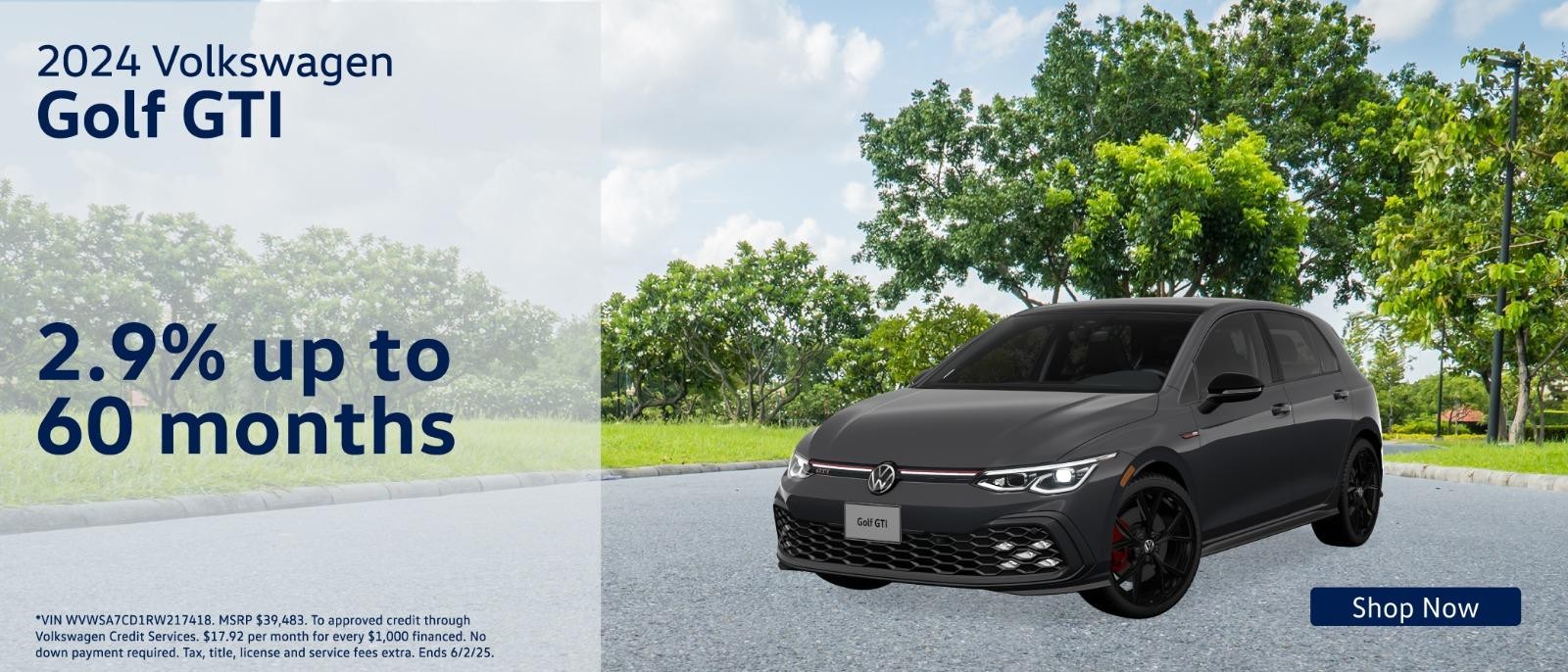 2024 Volkswagen Golf GTI 2.9% Up to 60Months