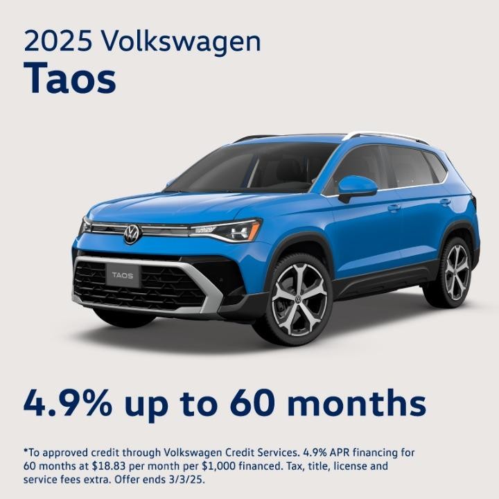 2025 Volkswagen Taos Offer | 4.9% up to 60Months