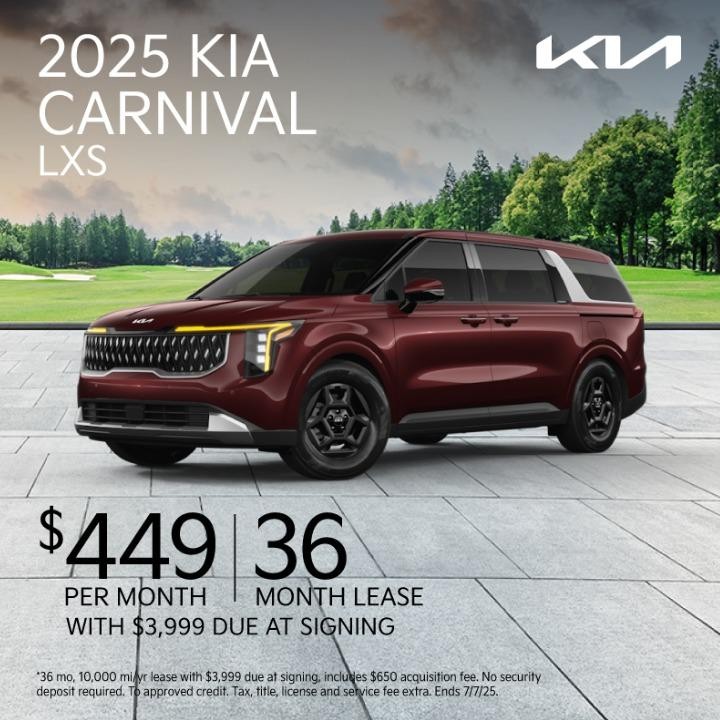2025 Kia Carnival Lx Lease for $449 per month for 36 months