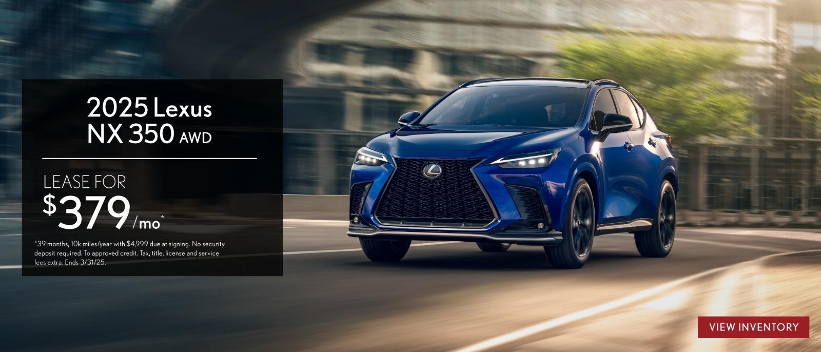 2025 Lexus NX 350 Lease for $379/mo