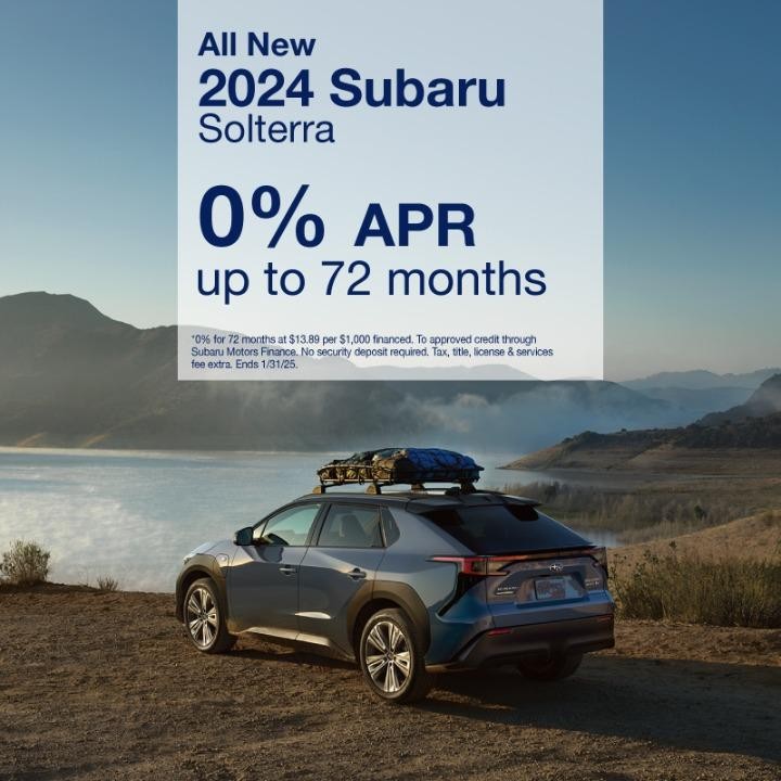 2024 Subaru Solterra 0% APR for up to 72months