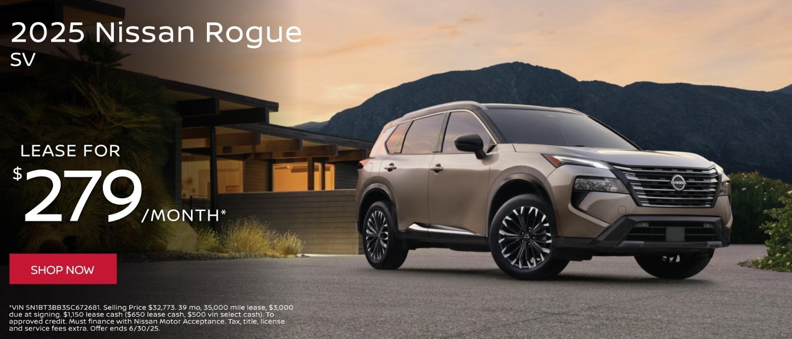 2025 Nissan Rogue Lease for $279/mo