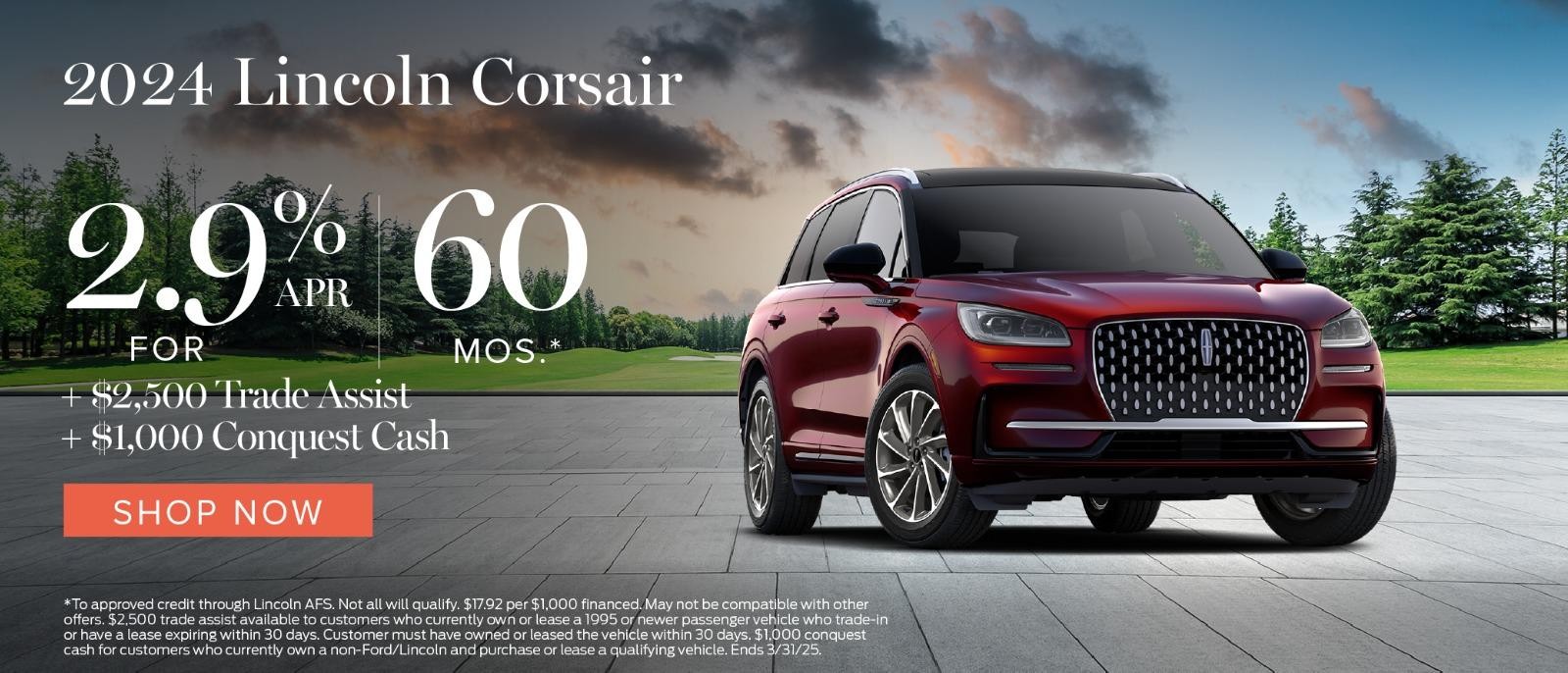 2024 Lincoln Corsair | 2.9% APR for 60 months