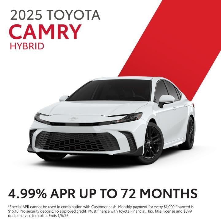 2025 Toyota Camry 4.99% Apr up to 72 months