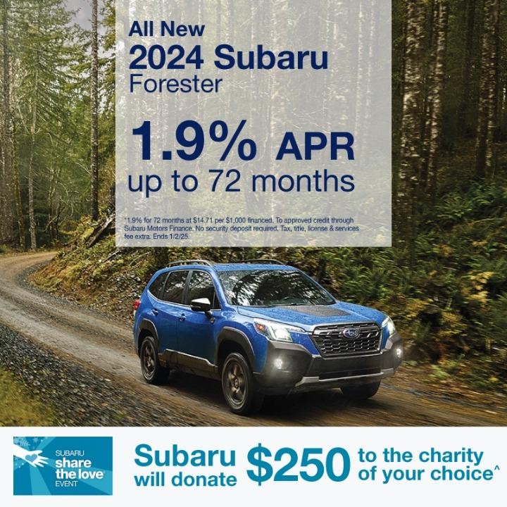 2024 Subaru Forester 1.9%Apr Up to 72 months