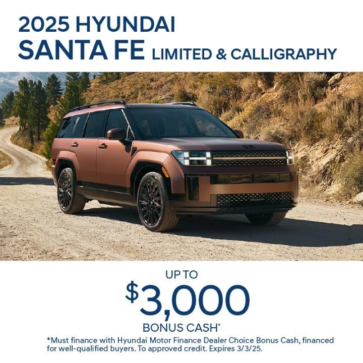 2025 Hyundai Santa Fe $3,000 Bonus Cash