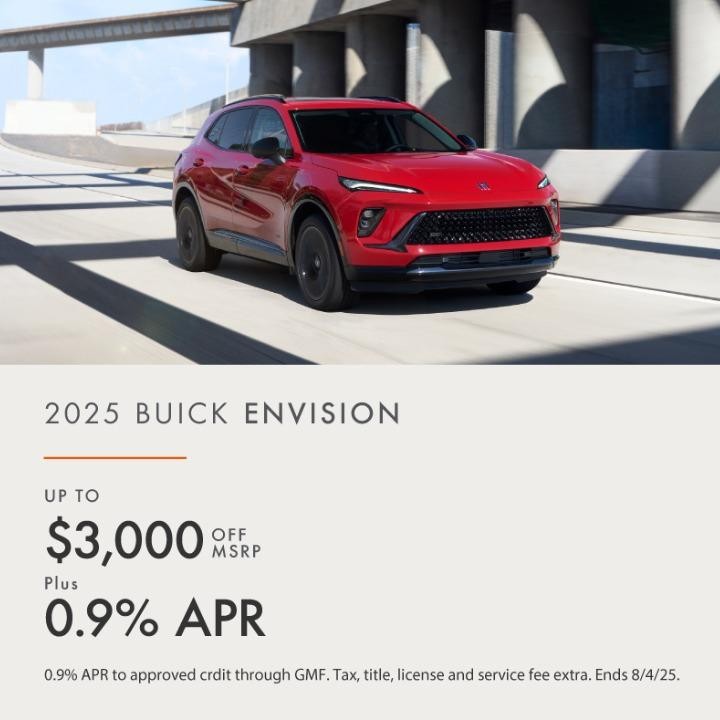 2025 Buick Envision up to $3,000 off msrp plus 0.9% APR
