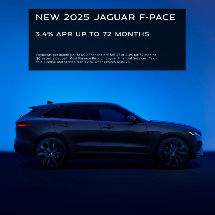 2025 Jaguar F-Pace 3.4% APR for 72 months