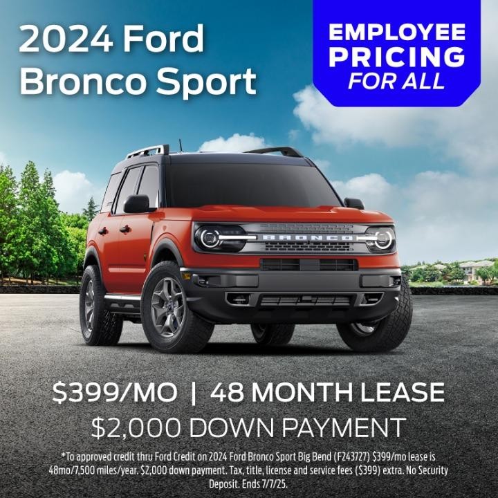 2024 Ford Bronco sport  Lease $399/mo for 48 months | $2,000 Down Payment
