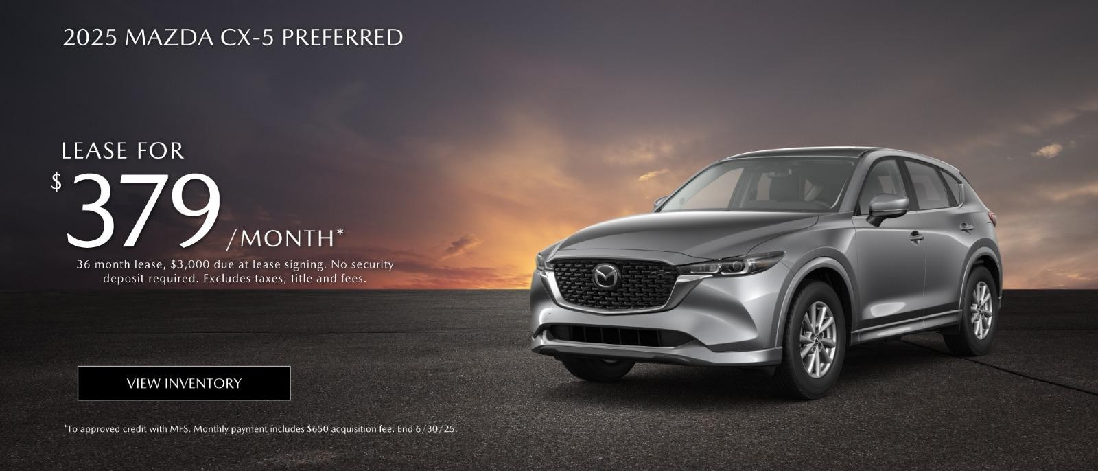 2025 Mazda  CX-5 lease for $379 per month