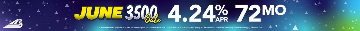 June 3,500 4.24% APR for 72 months