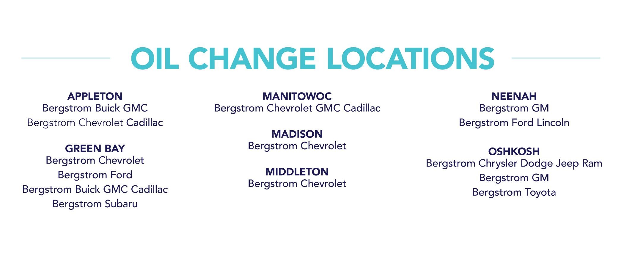 Oil change Locations