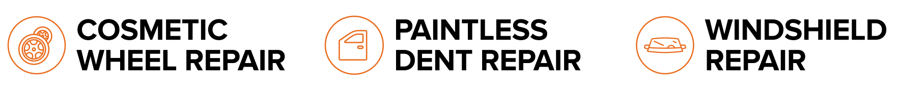 COSMETIC WHEEL REPAIR, PAINTLESS DENT REPAIR, WINDSHIELD REPAIR