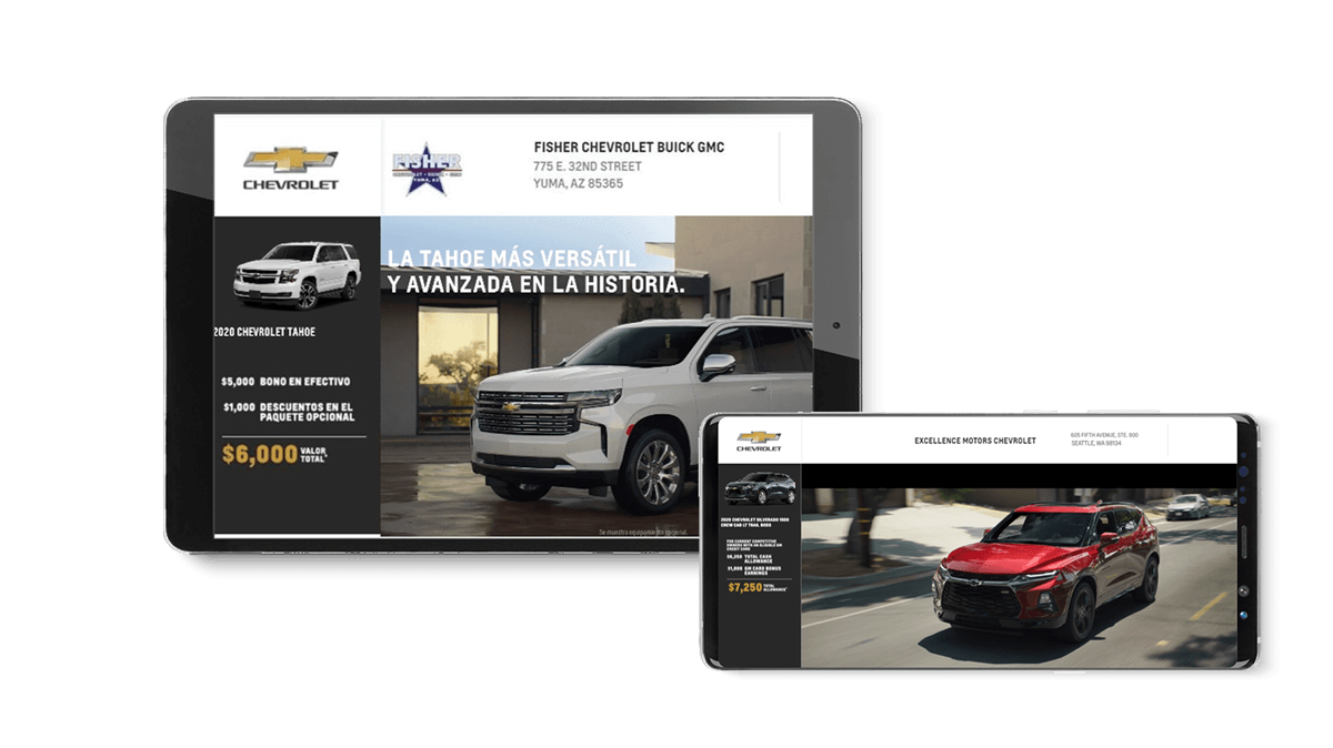 in-App video examples on tablet and mobile devices