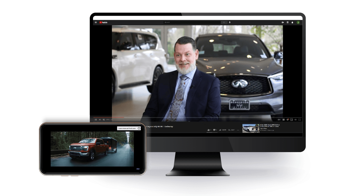 YouTube video example on desktop and mobile devices