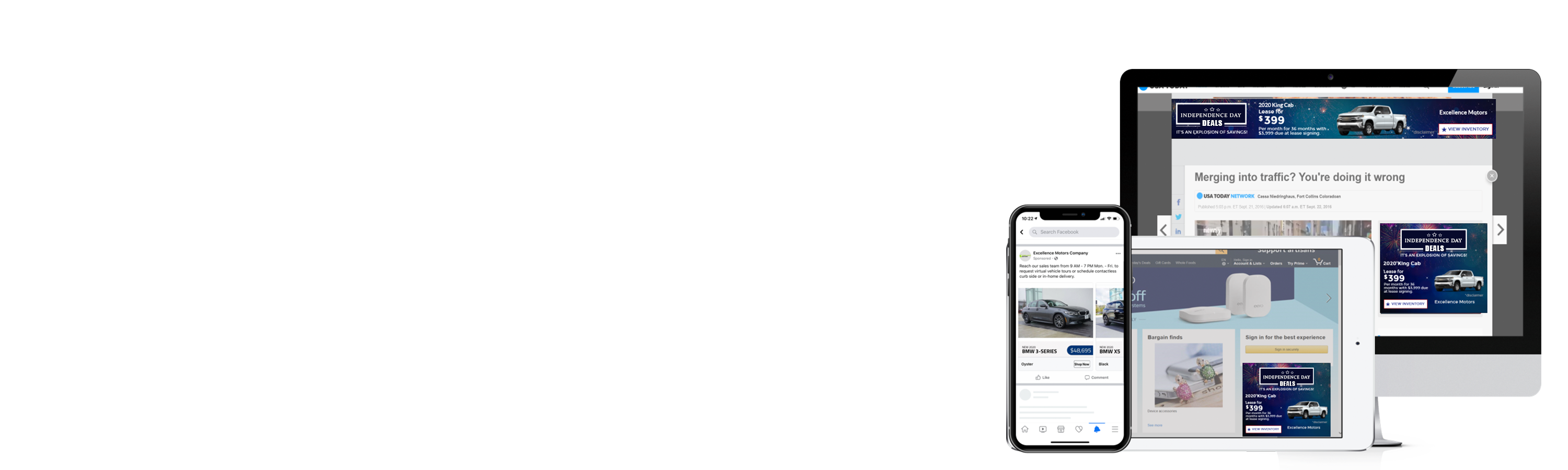 Collection of digital ads on different screen sizes