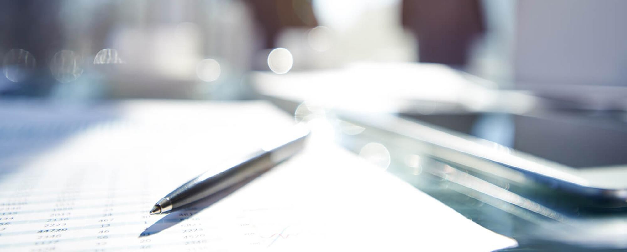 Finance documents on a desk