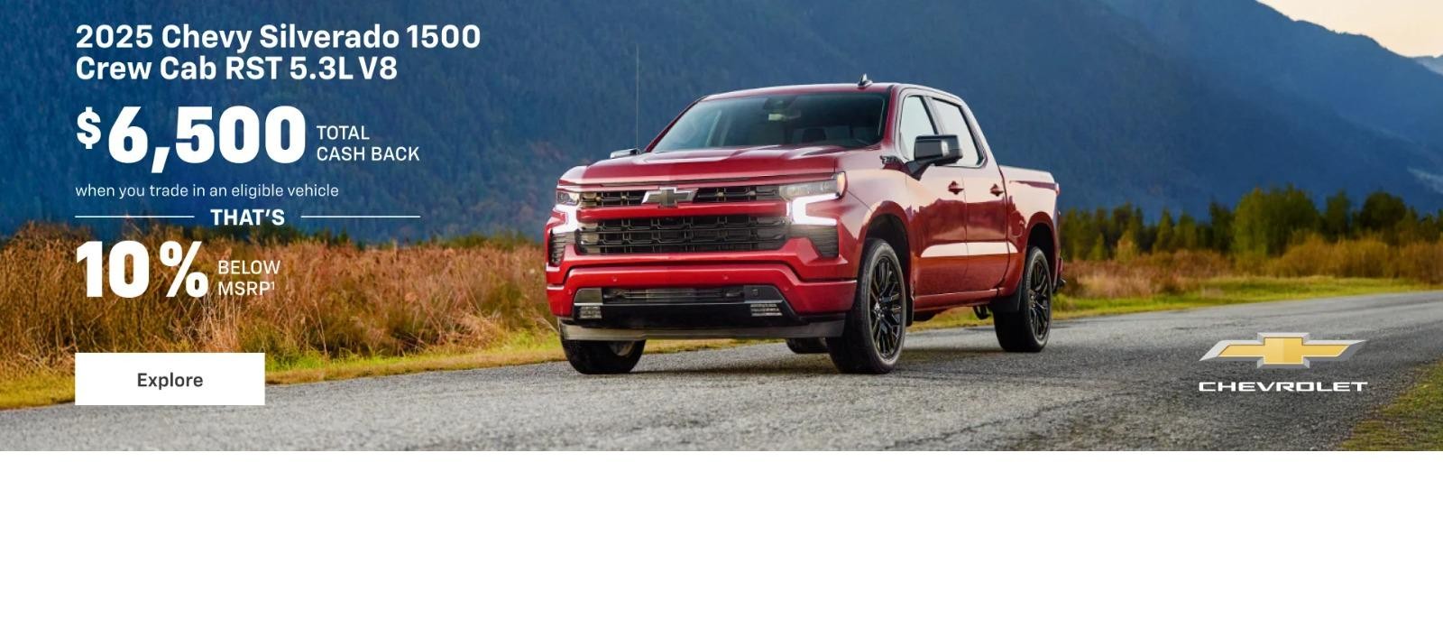 2025 Chevrolet Silverado 1500 - $6,500 Total Cash Back