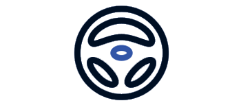 blue steering wheel icon