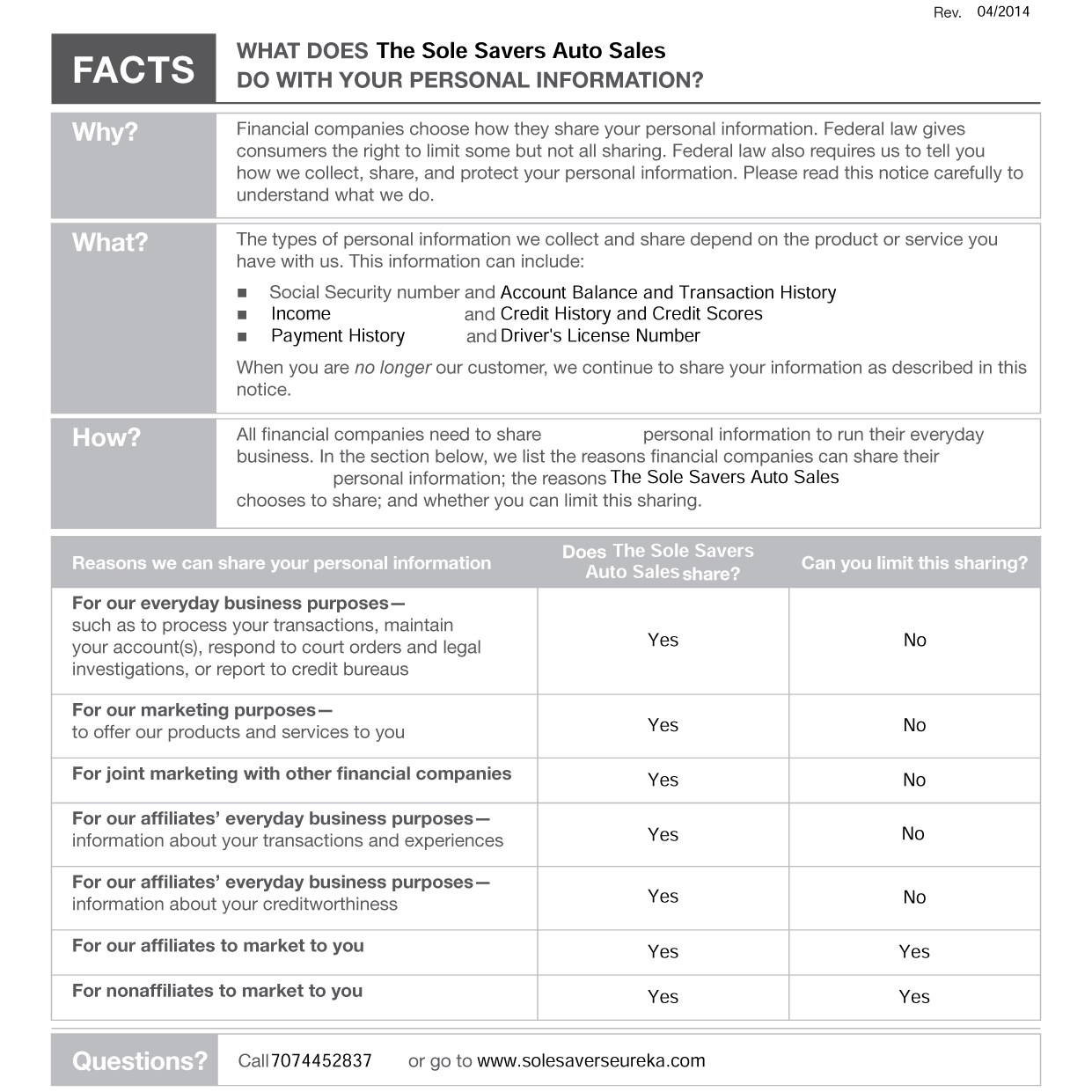 Sole Savers Eureka is a Eureka dealer and a new car and